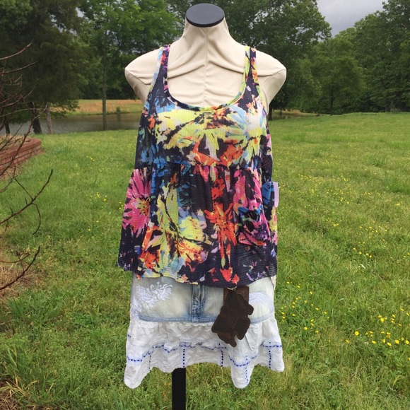 NWT ANTIK Denim Mini Skirt+ NWT FREE PEOPLE Top - Picture 8 of 8